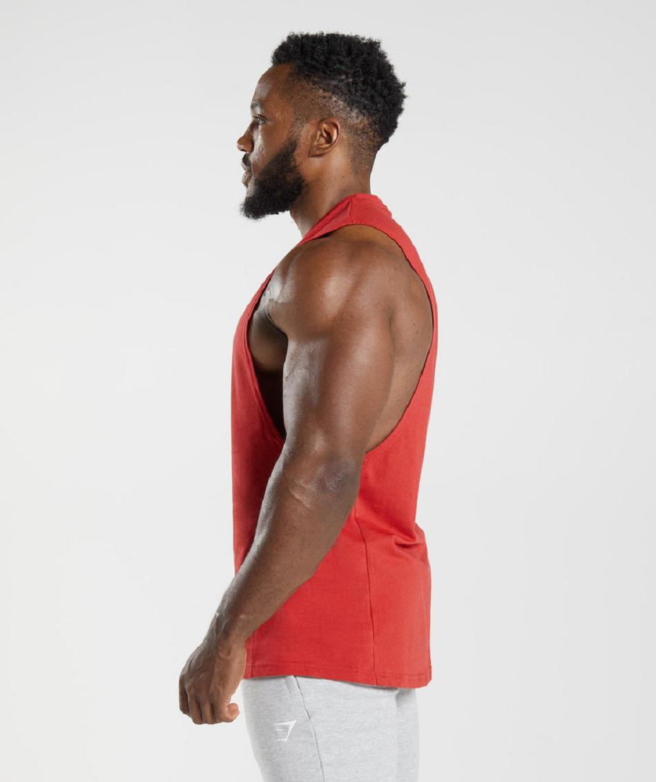 Camiseta Tirantes Gymshark React Drop Arm Hombre Rojas | CO 3159YXF